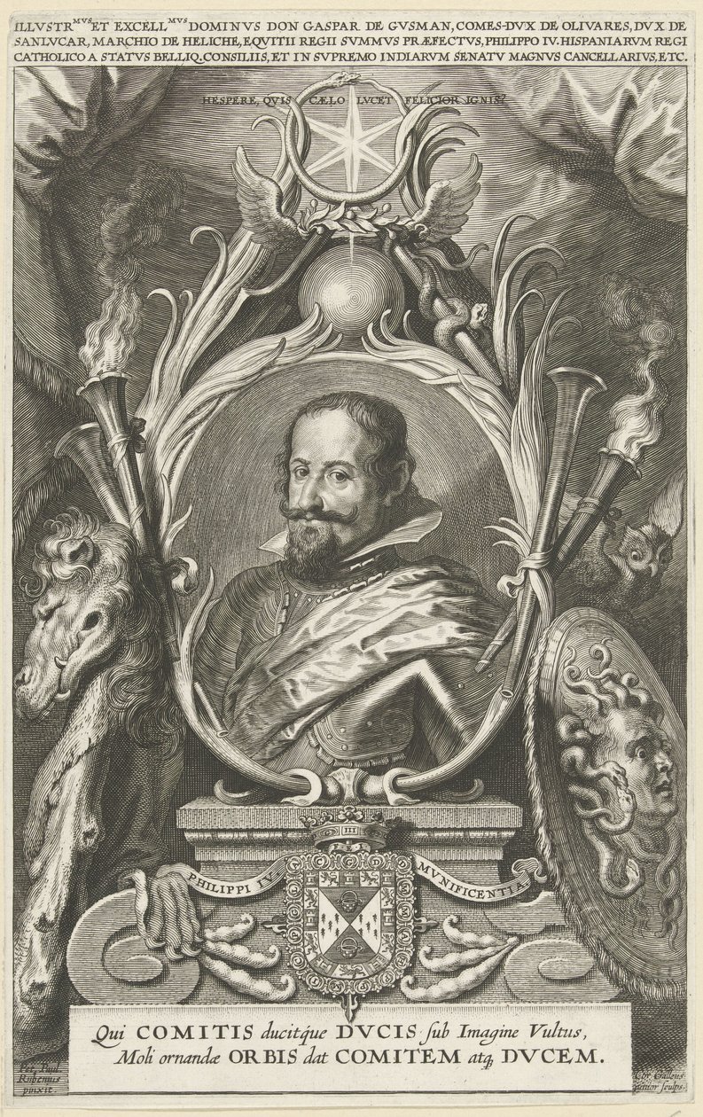 Portrét Gaspara de Guzmána, hraběte z Olivares, vévody ze St. Lucar od Cornelis Galle (II)