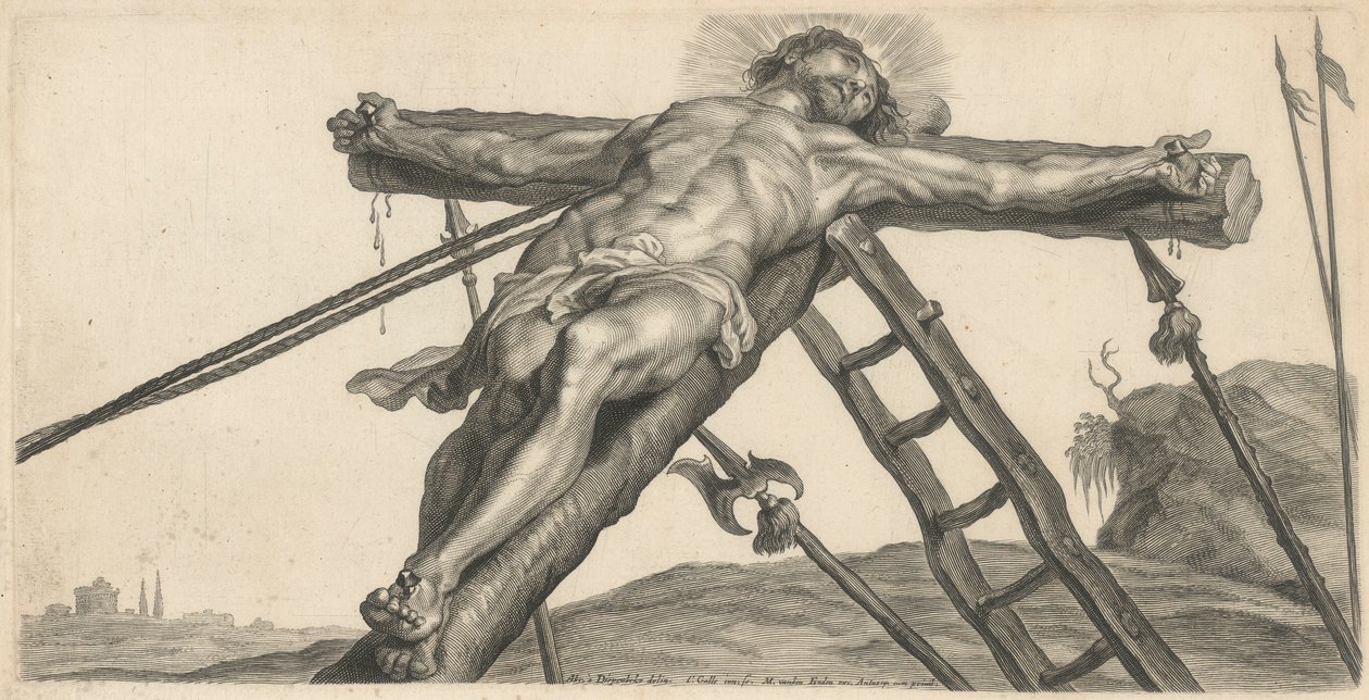 Povýšení Krista na kříži od Cornelis Galle II
