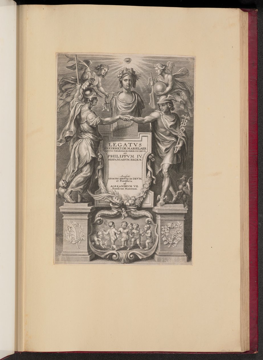 Titulní strana pro Frederik de Marselaer, Legatvs od Cornelis Galle II after Sir Peter Paul Rubens