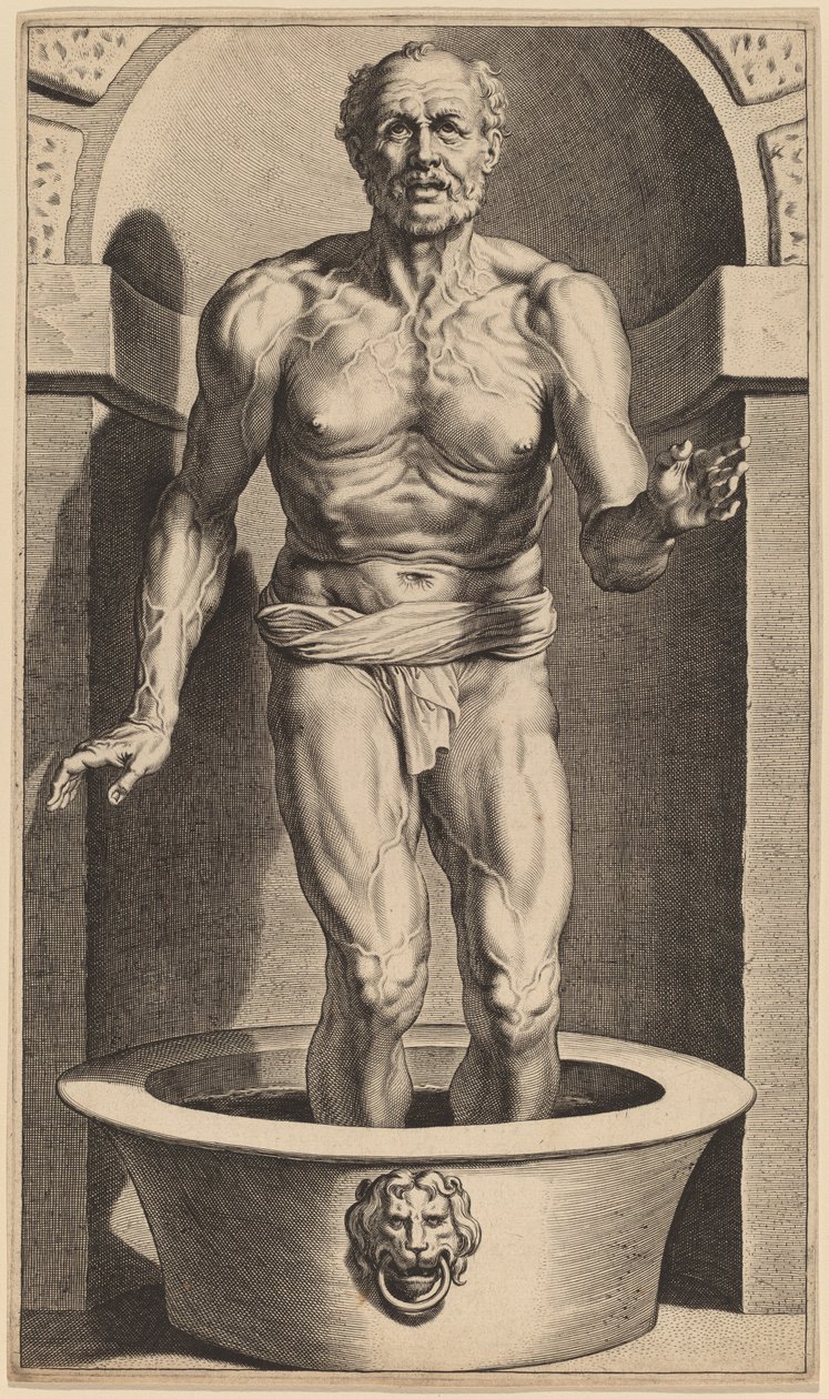 Seneca stojící ve vaně od Cornelis Galle I after Sir Peter Paul Rubens