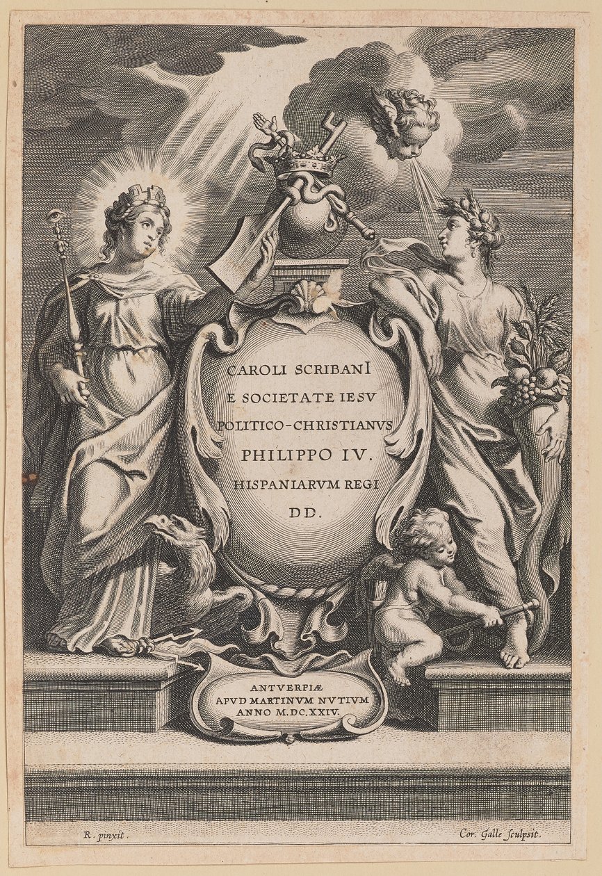 Titulní strana pro Carolus Scribani, Politico-Christianus od Cornelis Galle I after Sir Peter Paul Rubens