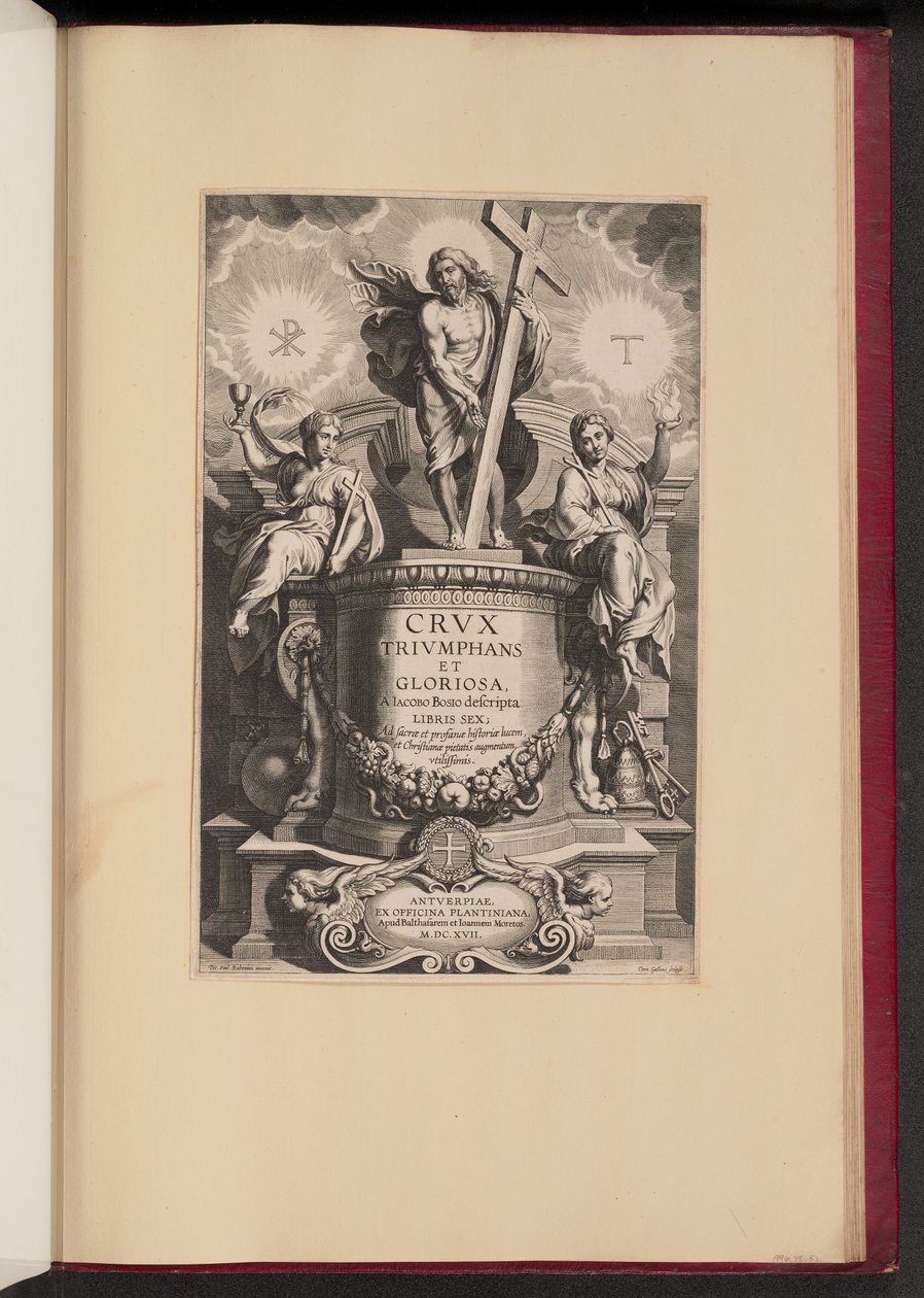 Titulní strana pro Giacomo Bosio, Triumfální a Slavný kříž od Cornelis Galle I after Sir Peter Paul Rubens