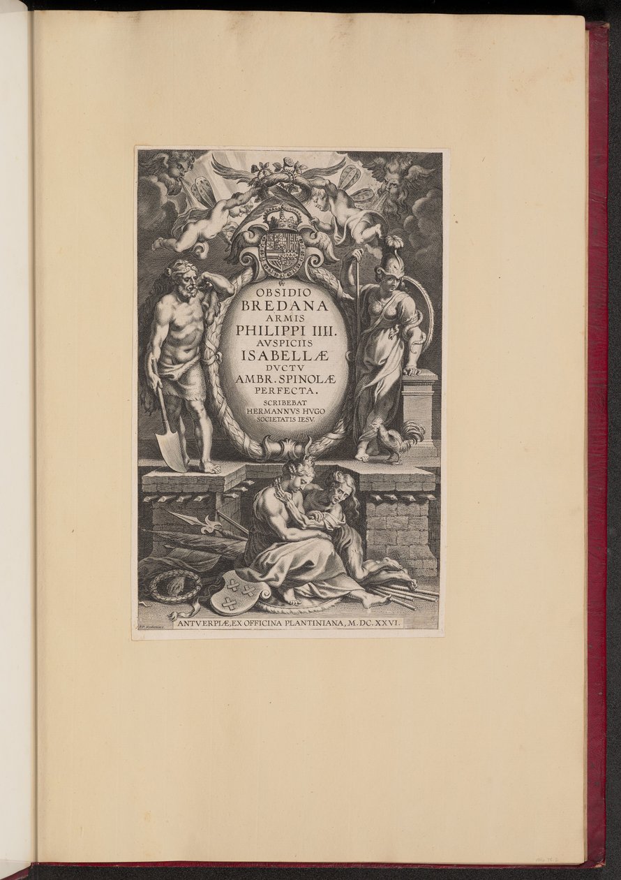 Titulní strana k filmu Hermana Huga „Obležení Bredany“ od Cornelis Galle I after Sir Peter Paul Rubens