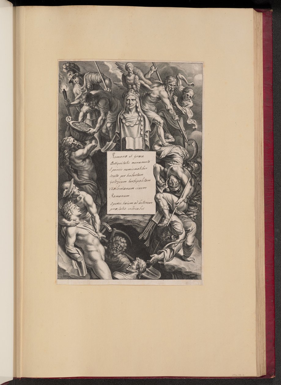 Titulní strana pro Hubert Goltzius, Památky římské a řecké antiky (Opera Omnia, I) od Cornelis Galle I after Sir Peter Paul Rubens