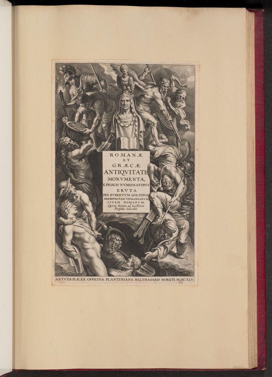 Titulní strana pro Hubert Goltzius, Památky římské a řecké antiky (Opera Omnia, I) od Cornelis Galle I after Sir Peter Paul Rubens
