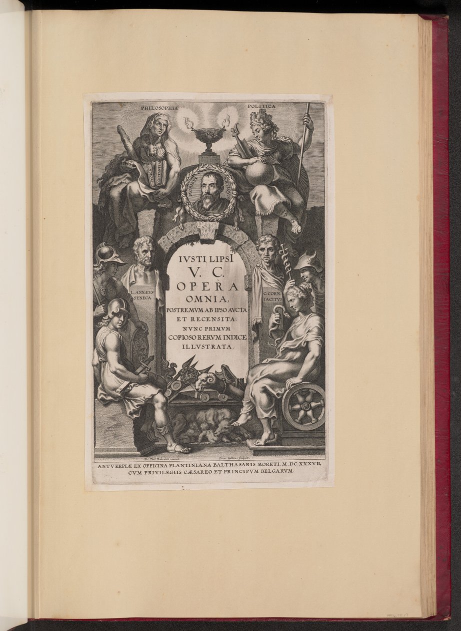 Titulní strana pro Justus Lipsius, Opera Omnia, I od Cornelis Galle I after Sir Peter Paul Rubens
