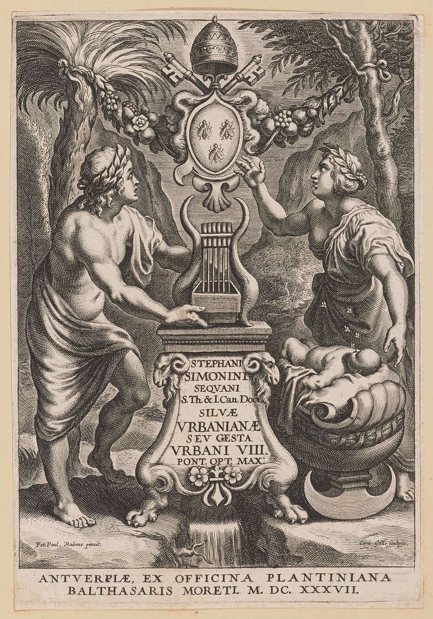 Titulní strana pro Stephanus Simonini, Městské lesy od Cornelis Galle I after Sir Peter Paul Rubens