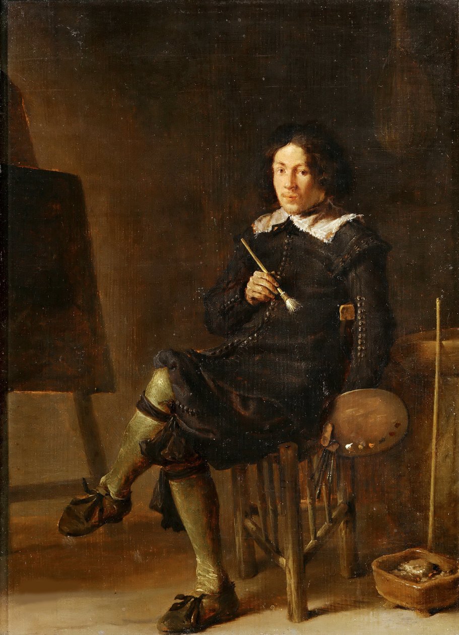 Autoportrét se stojanem, 1629. od Cornelis Hermansz. Saftleven