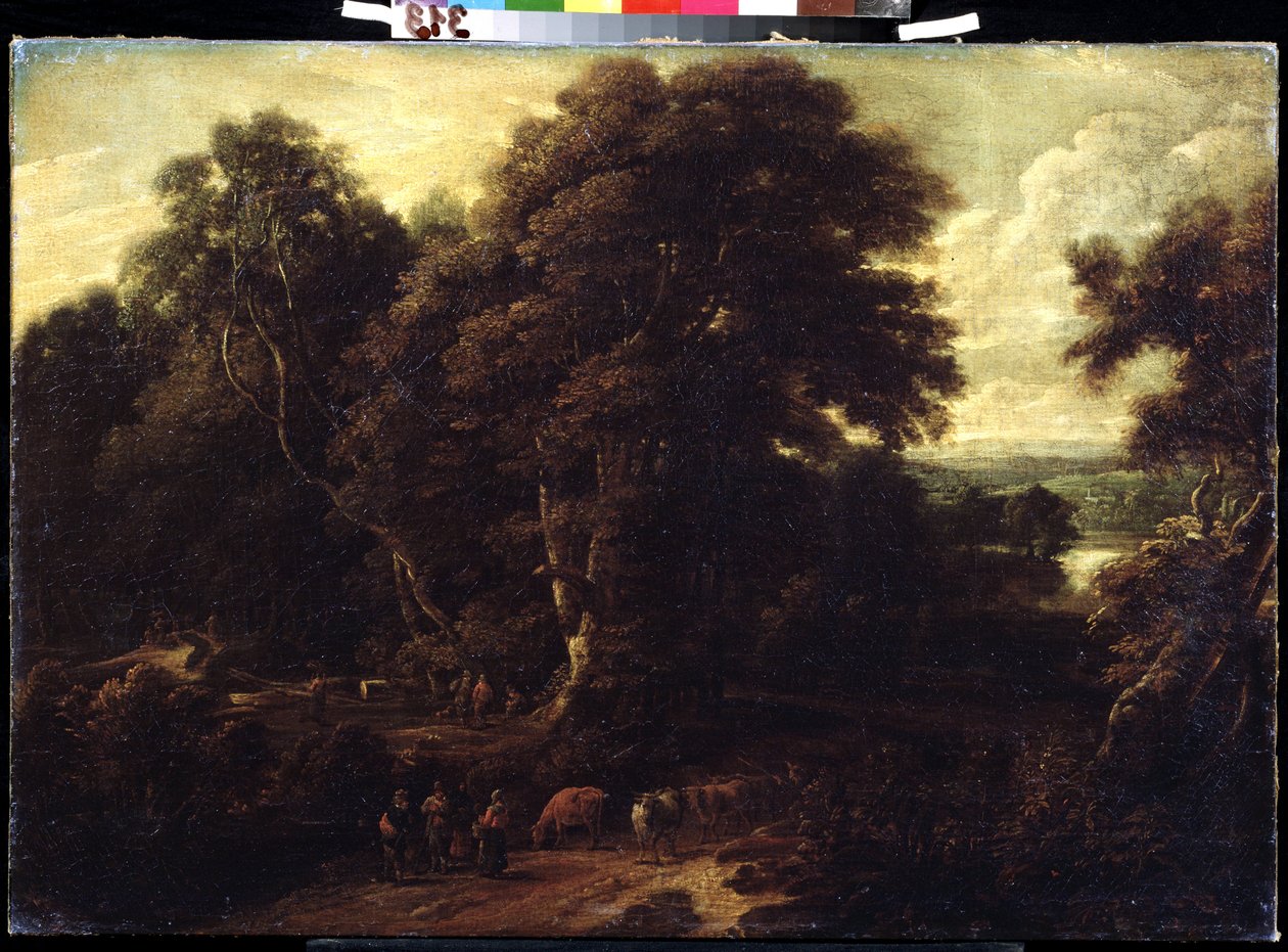 ""Krajina Flander se stádem krav"" Obraz Constantinus Cornelis Huysmans (1648-1727) Puškinovo muzeum, Moskva od Cornelis Huysmans