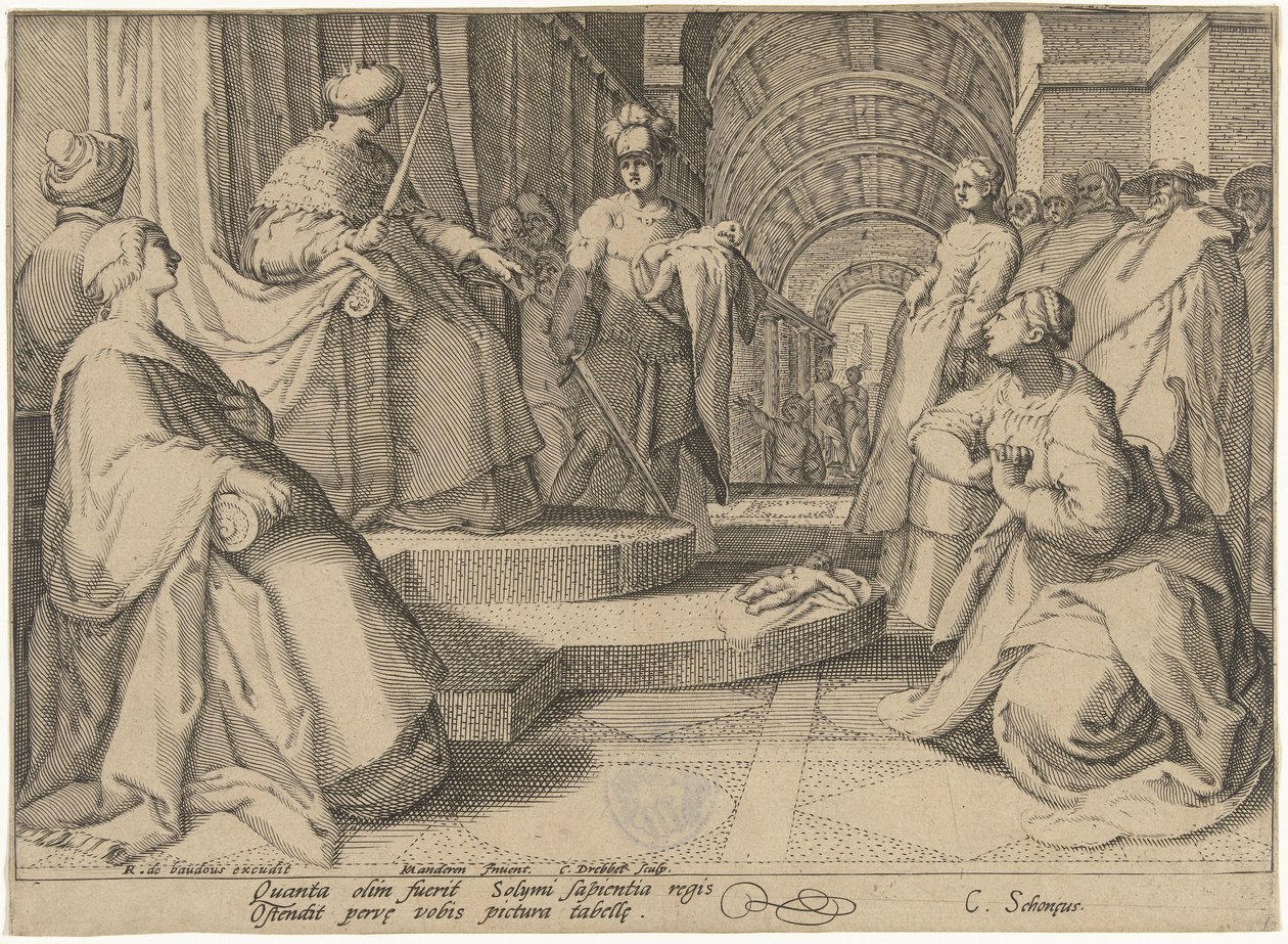 Šalamounův soud od Cornelis Jacobsz. Drebbel