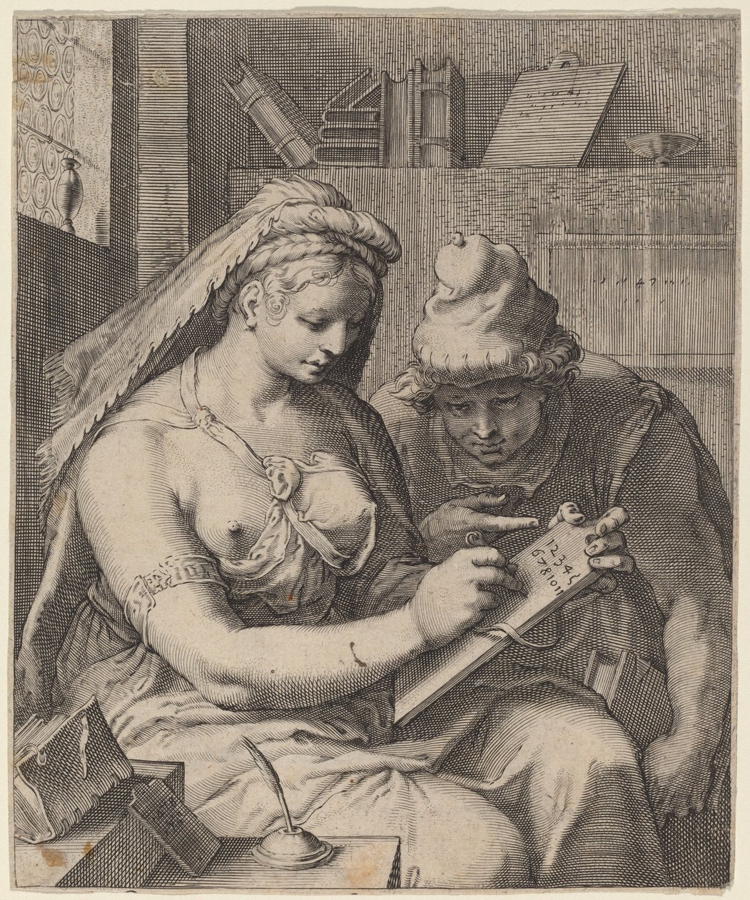 Aritmetický od Cornelis Jacobsz Drebbel, after Hendrik Goltzius