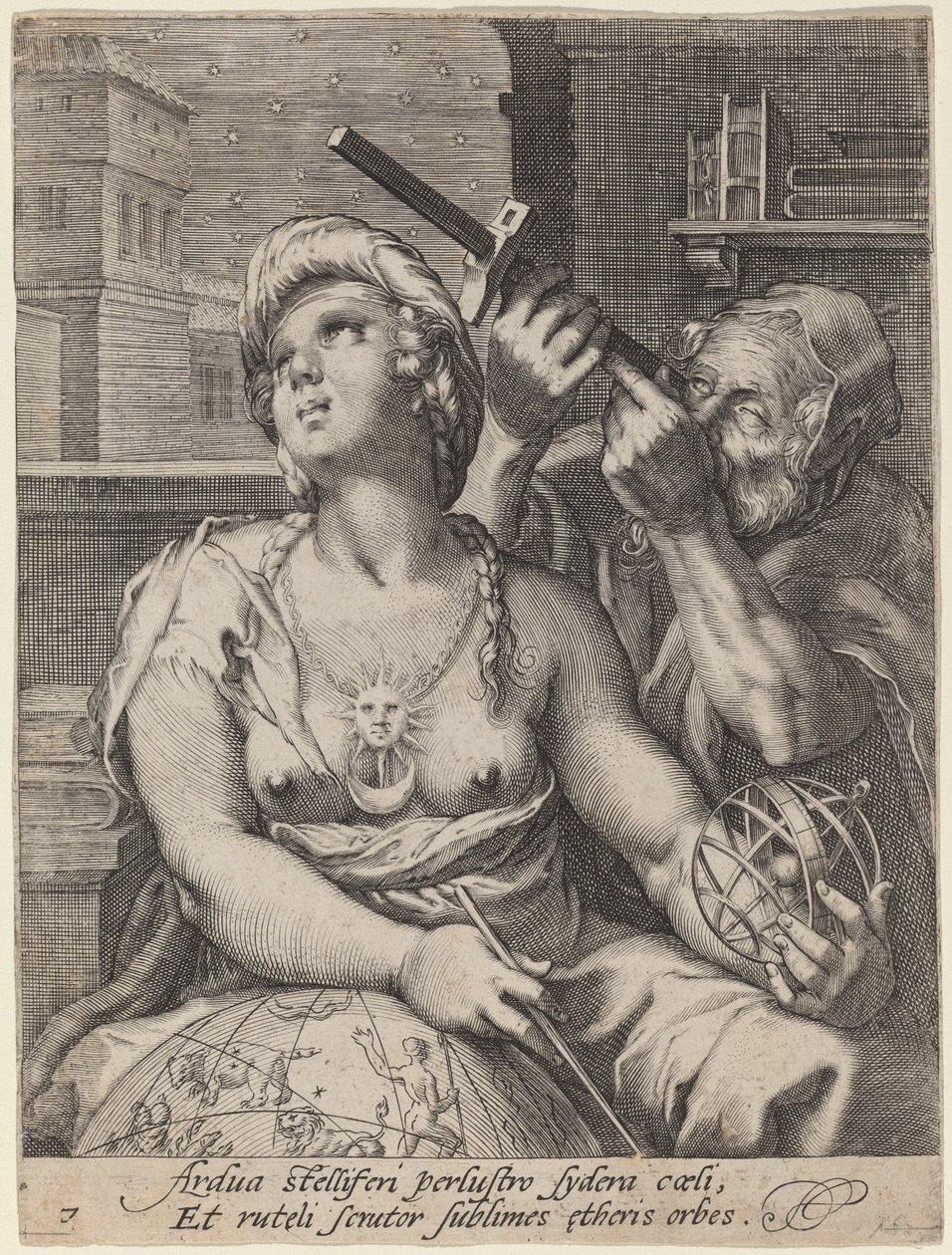 Astronomie od Cornelis Jacobsz Drebbel, after Hendrik Goltzius