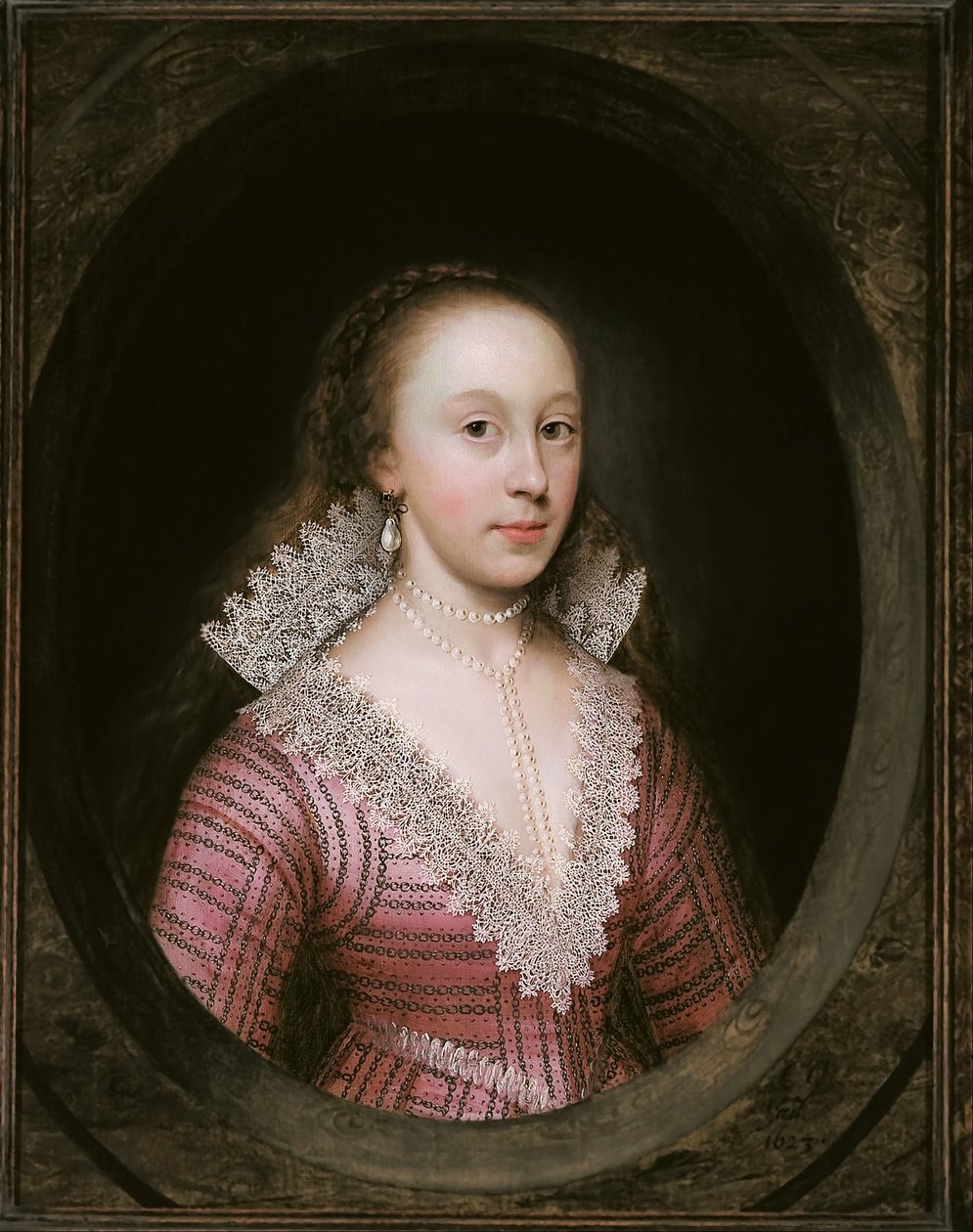 Dáma, považovaná za Catherine Fennovou. od Cornelis Janssens van Ceulen