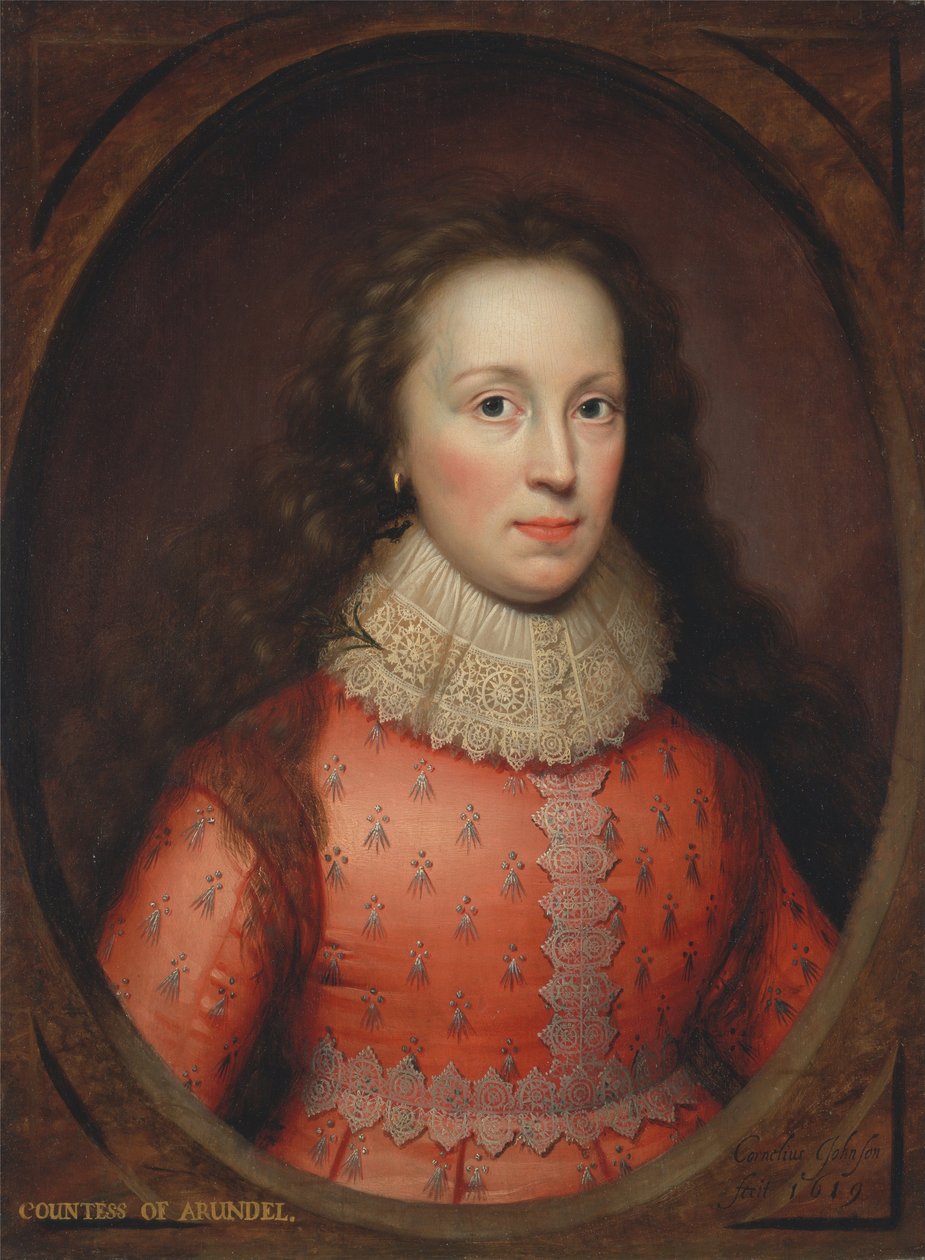 Alethea Howard, 13. baronka Furnivall, hraběnka z Arundel 1585-1654, rozená Lady Alethea Talbot, 1619 od Cornelis Janssens van Ceulen