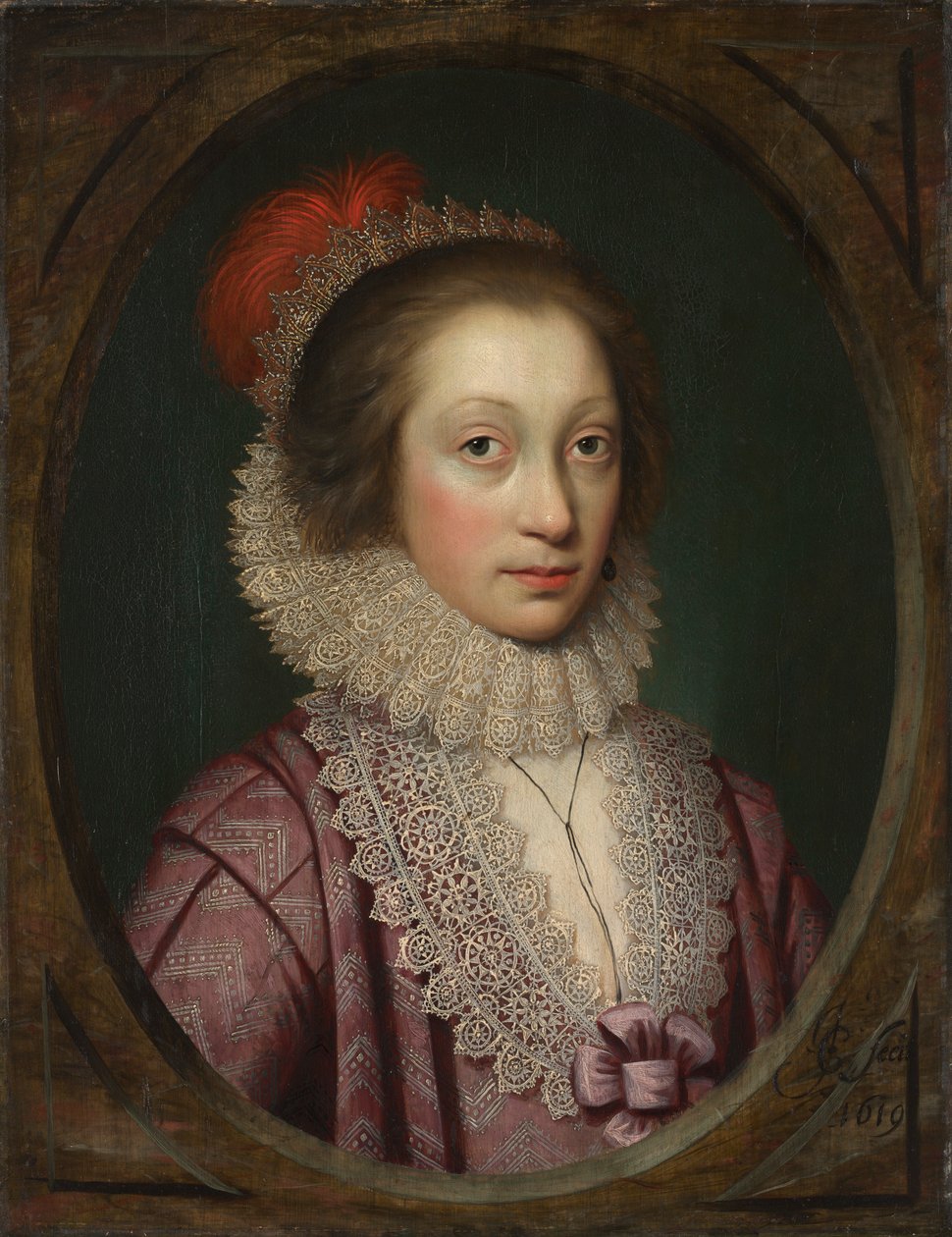 Portrét ženy, možná Elizabeth Boothby, 1619. od Cornelis Jonson