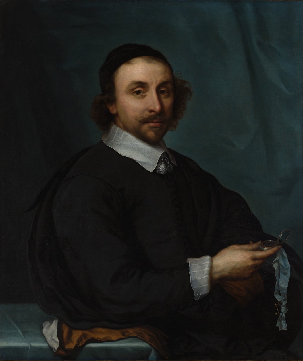 Portrét muže s hodinkami, 1657. od Cornelis Jonson van Ceulen