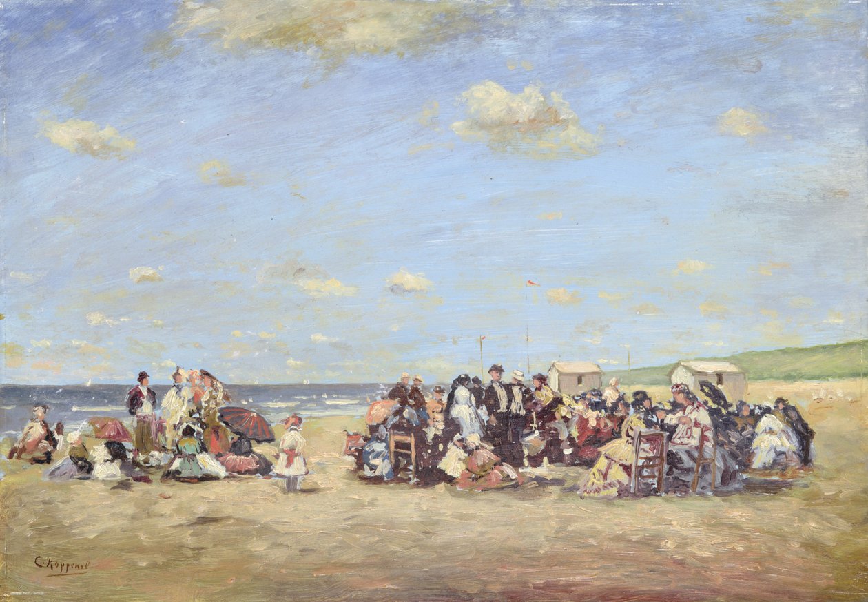 Na pláži (olej na palubě) od Cornelis Koppenol