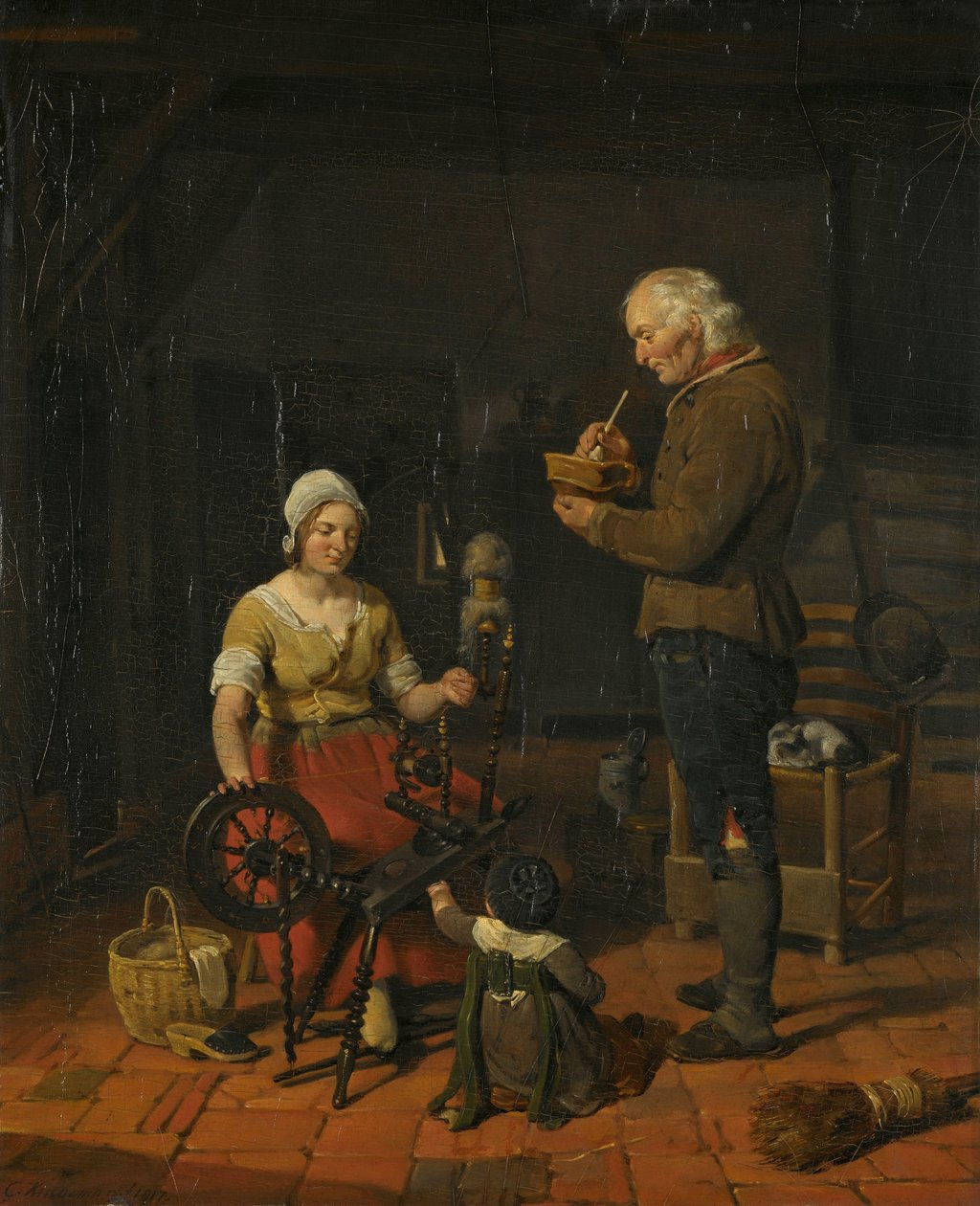 Selská rodina ve své chalupě od Cornelis Kruseman