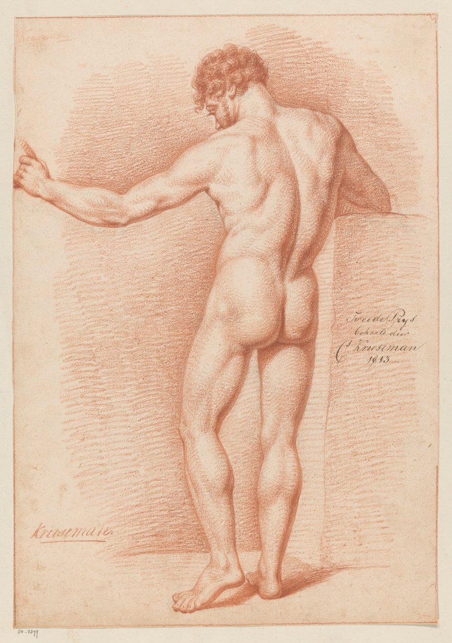 Stojící mužský akt, pohled zezadu (2. cena 1813) od Cornelis Kruseman
