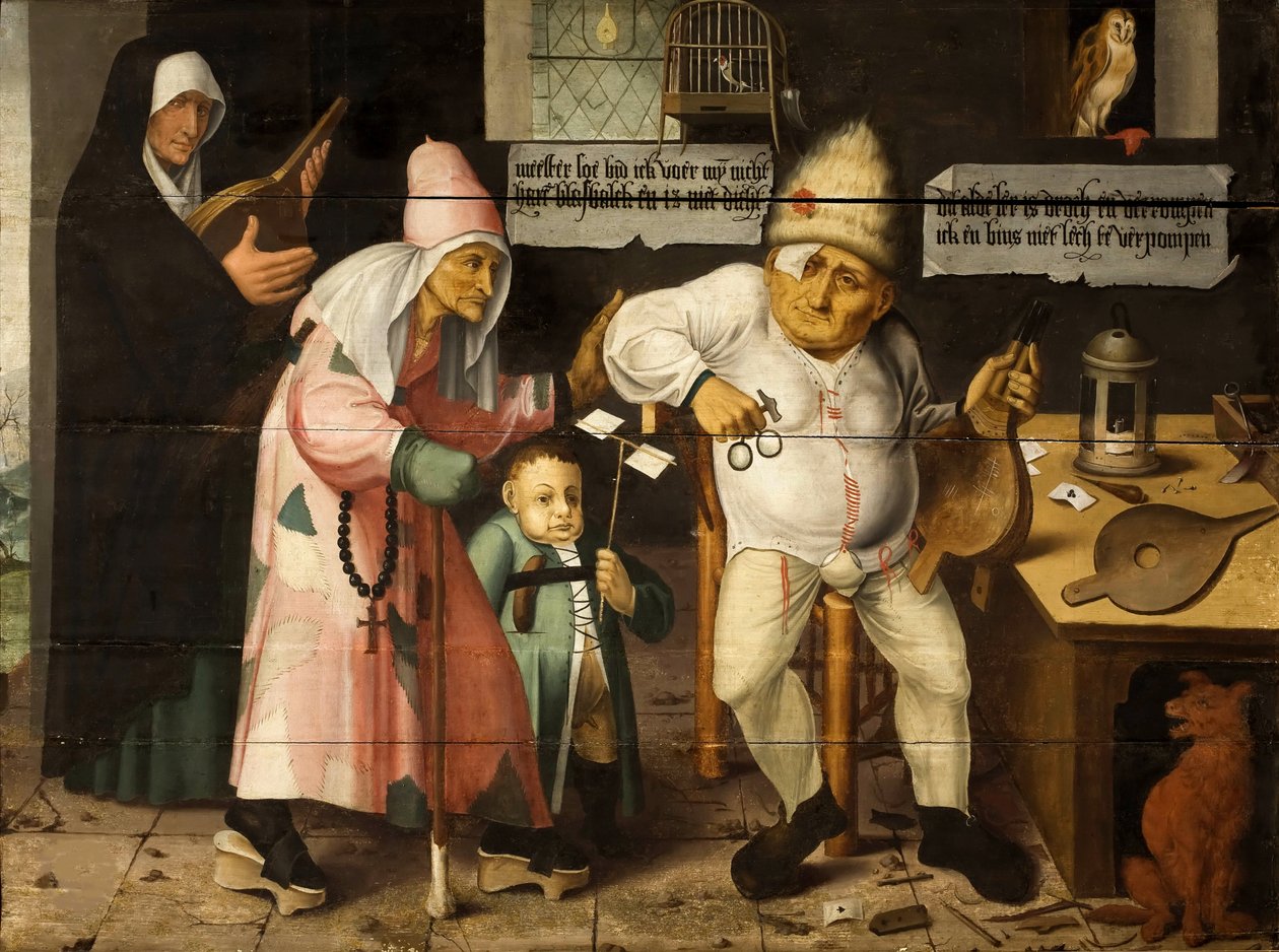 Měchy opravují Po Hieronymovi Boschovi, c. 1550. od Cornelis Massys