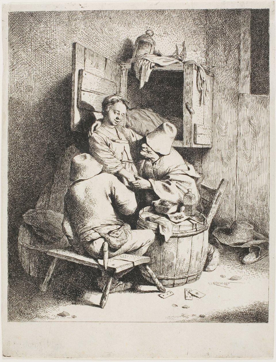 Muž, který hladí mladou hostitelku od Cornelis Pietersz. Bega