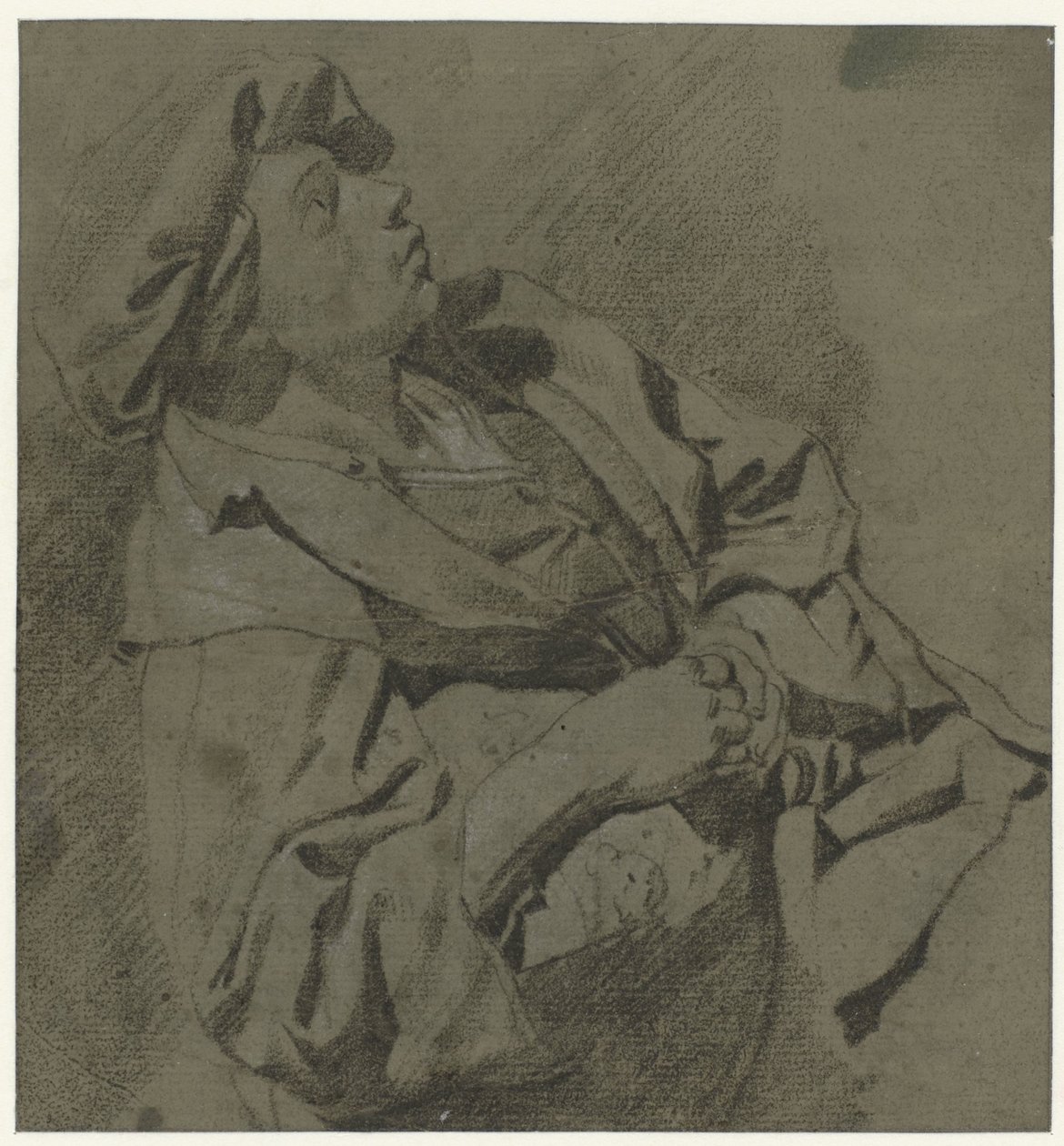 Chlapec v baretu, opřený dozadu od Cornelis Pietersz. Bega