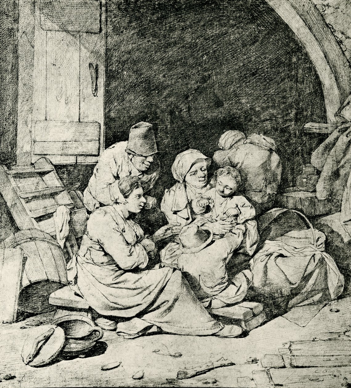 Rodina holandských farmářů od Cornelis Pietersz Bega