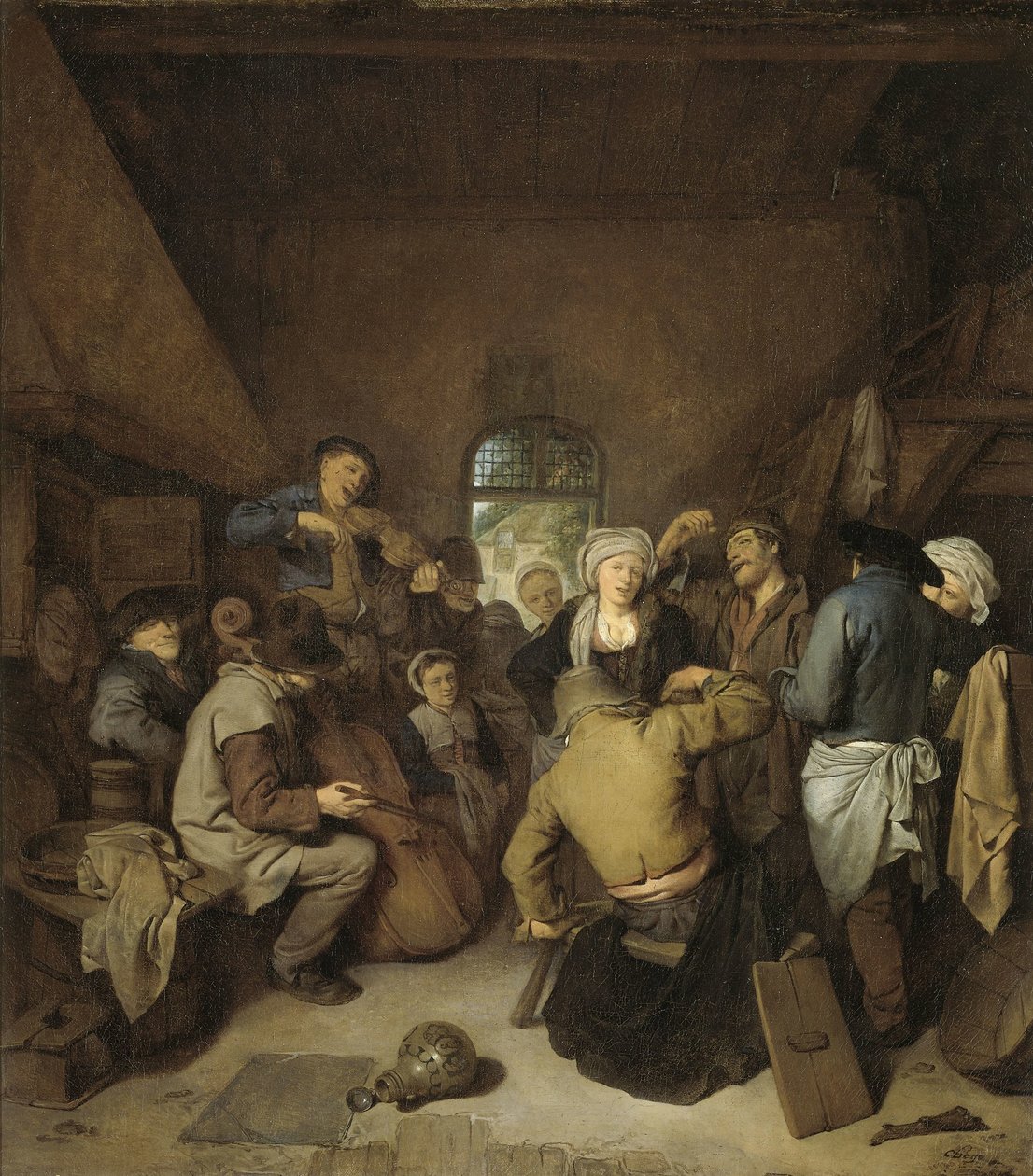 Rolníci tvoří hudbu a tanec od Cornelis Pietersz. Bega