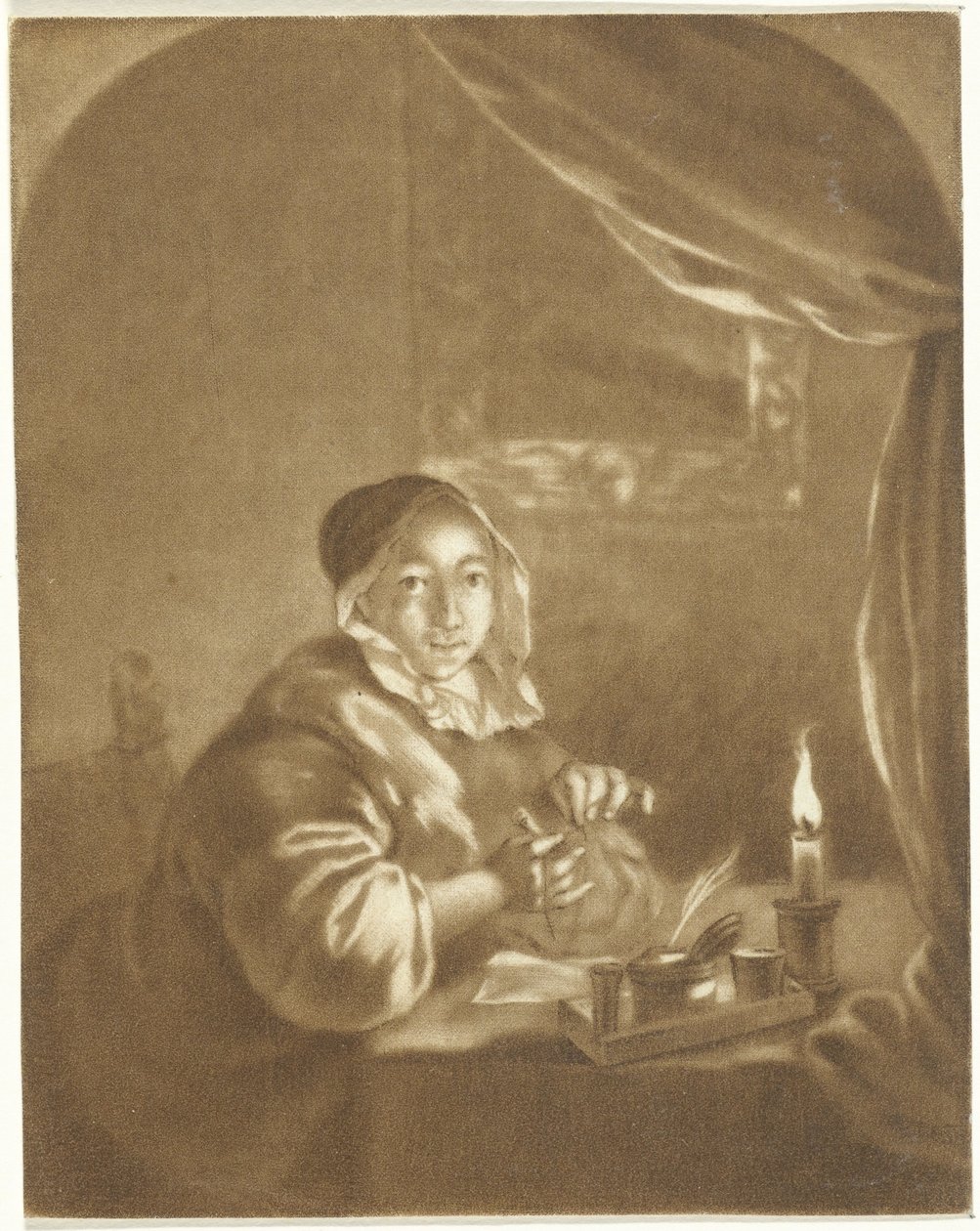 Dáma při svíčkách od Cornelis Ploos van Amstel (signed by artist)
