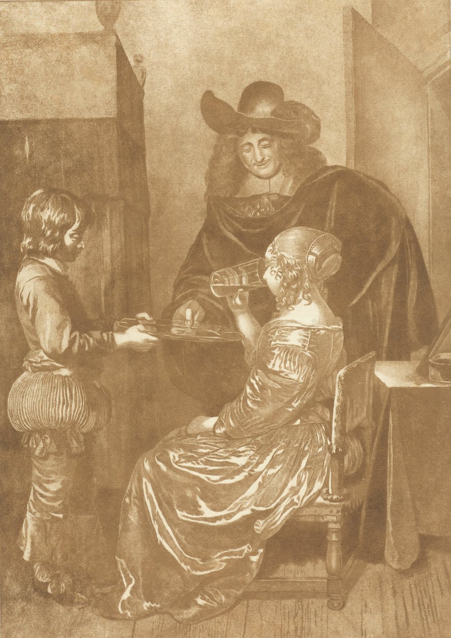 Pán a paní se stránkou od Cornelis Ploos van Amstel (signed by artist)