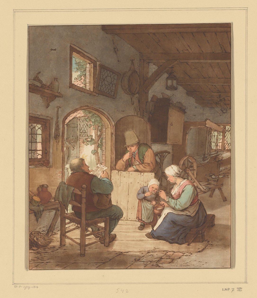 Čtečka novin v interiéru od Cornelis Ploos van Amstel (signed by artist)
