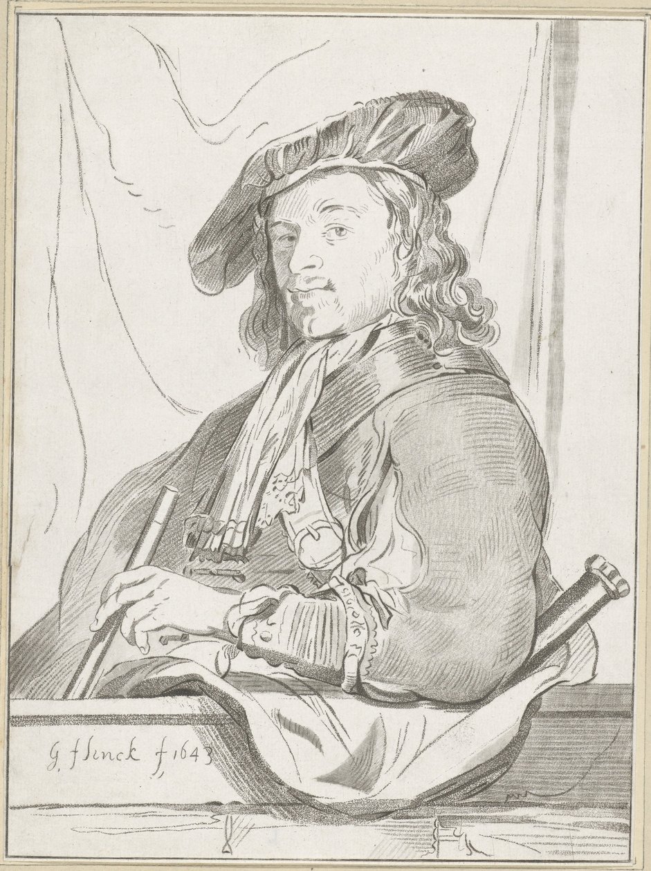 Muž na parapetu od Cornelis Ploos van Amstel (signed by artist)