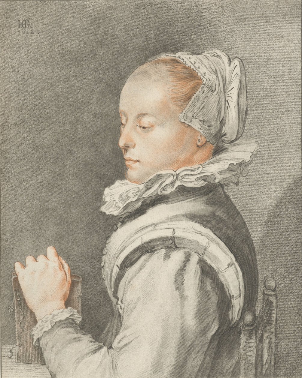 Portrét mladé ženy od Cornelis Ploos van Amstel (signed by artist)