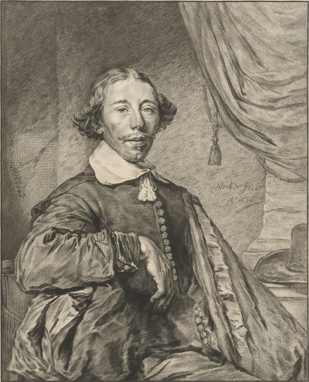 Portrét muže od Cornelis Ploos van Amstel (signed by artist)