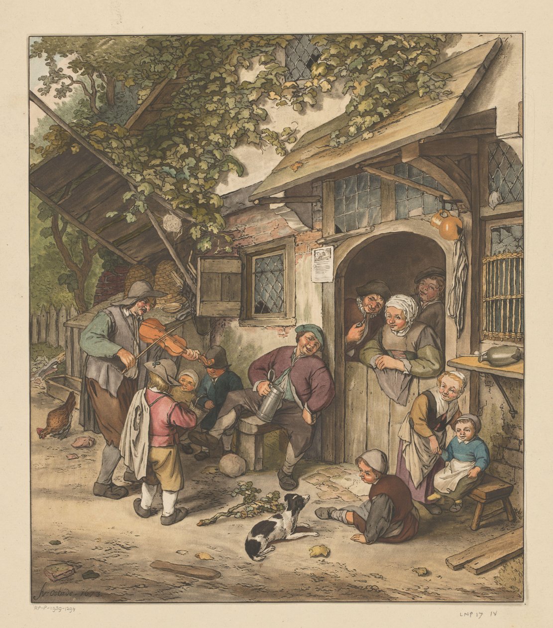 Šumař před hostincem od Cornelis Ploos van Amstel (signed by artist)