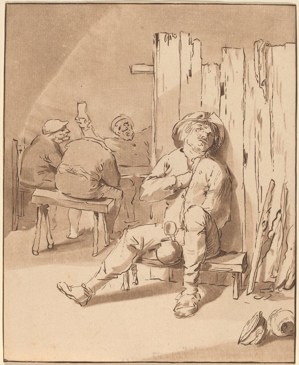 Opilý rolník v hospodě od Cornelis Ploos van Amstel