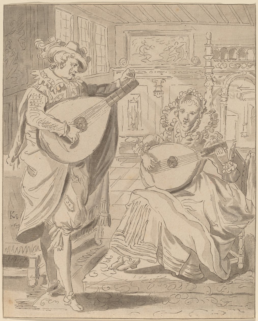 Hudební společnost od Cornelis Ploos van Amstel