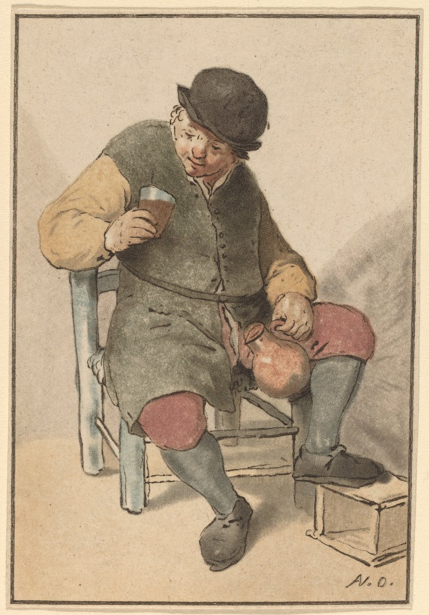 Sedící rolník se džbánem, c. 1763. od Cornelis Ploos van Amstel