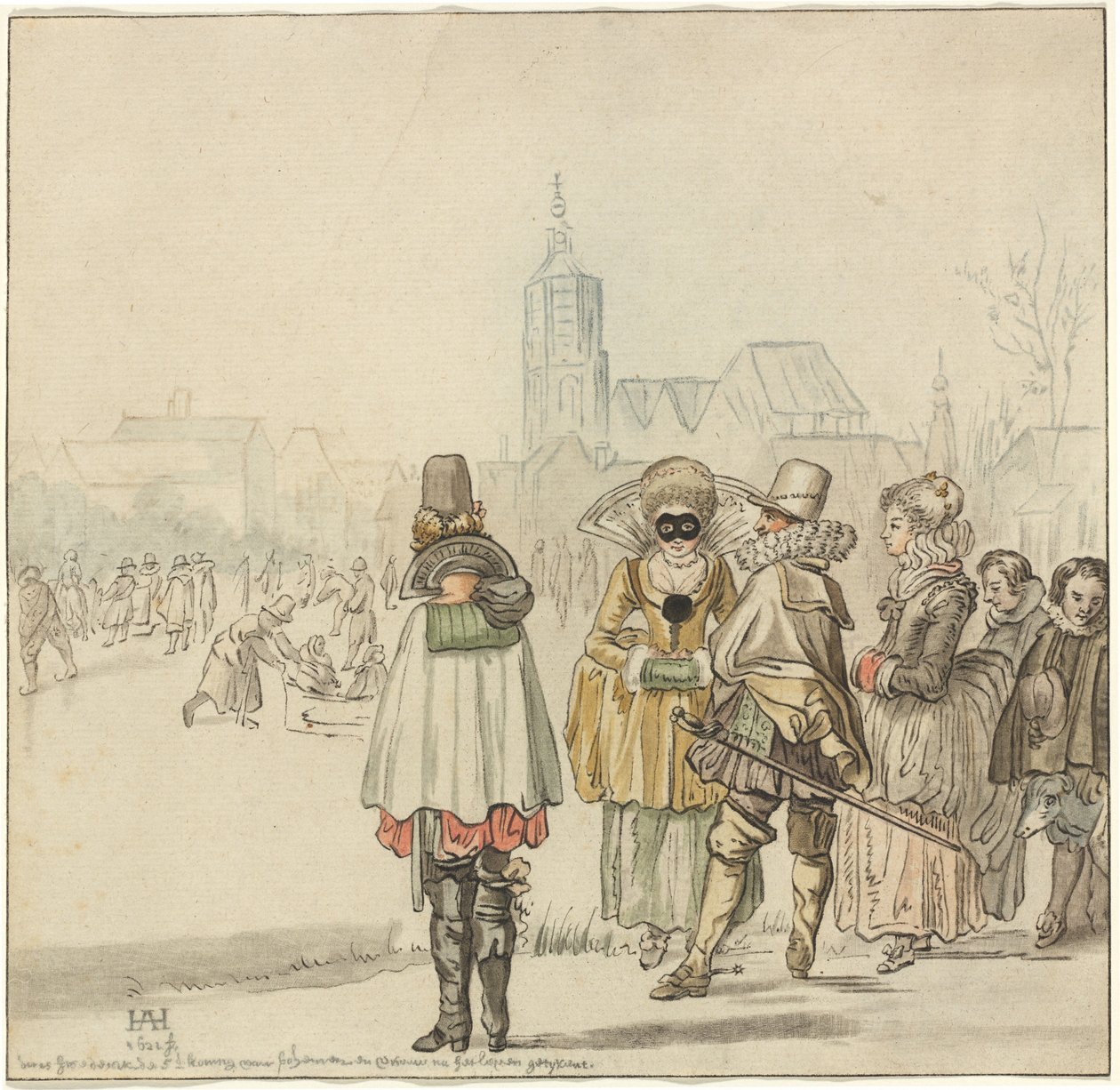 Zimní král na ledě od Cornelis Ploos van Amstel after Hendrick Avercamp