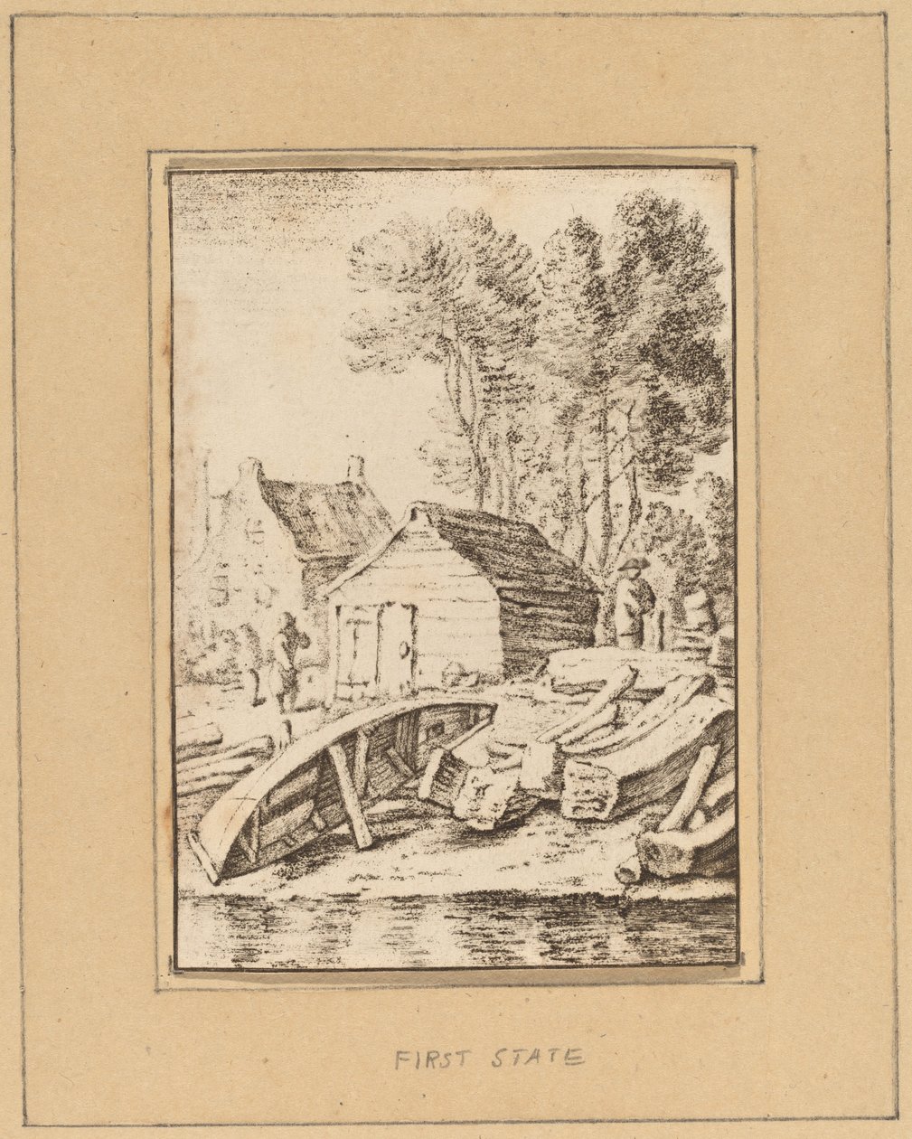 Loděnice od Cornelis Ploos van Amstel after Herman Saftleven