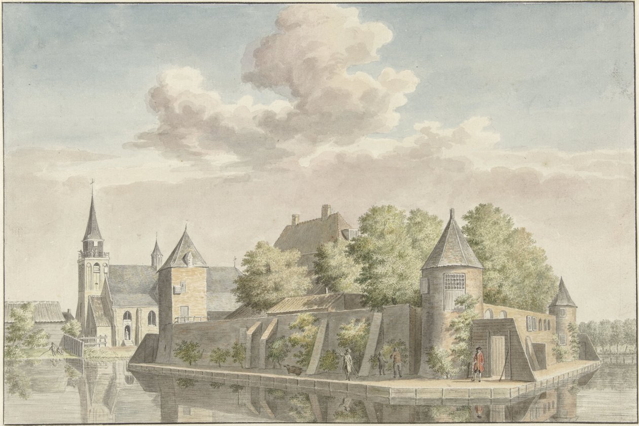 Hof van Putten a kostel Geervliet od Cornelis Pronk (possibly)