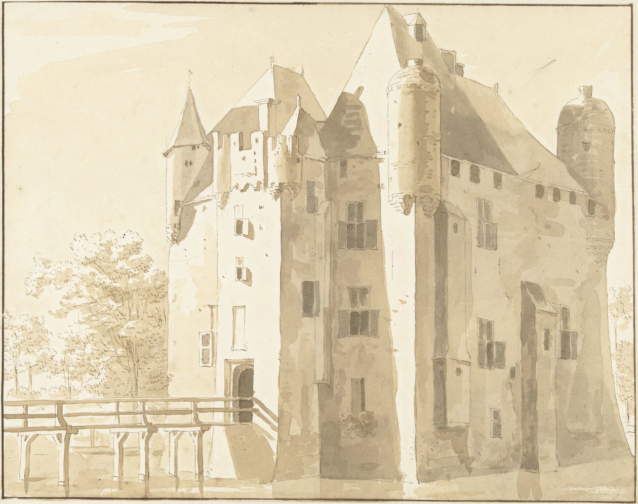 Hrad Frissestein v Herwijnenu, zadní od Cornelis Pronk (possibly)