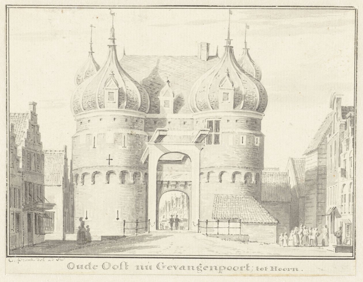 Starý Oosterpoort nebo Gevangenpoort v Hoornu od Cornelis Pronk