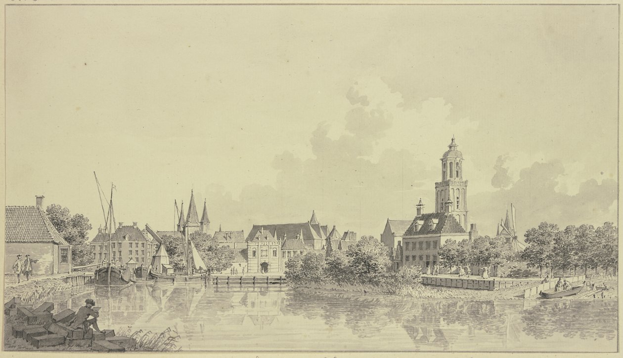 Pohled na přístav ve Zwolle od Cornelis Pronk