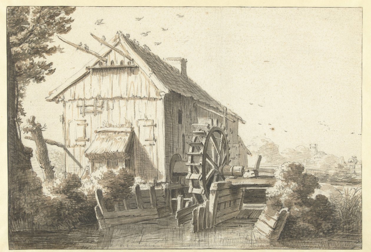 vodní mlýn od Cornelis Saftleven (attributed to)