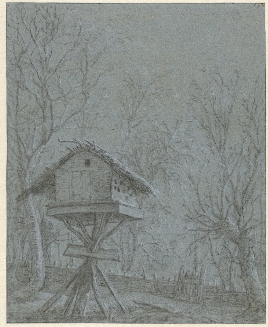 Holubník mezi stromy od Cornelis Saftleven (possibly)