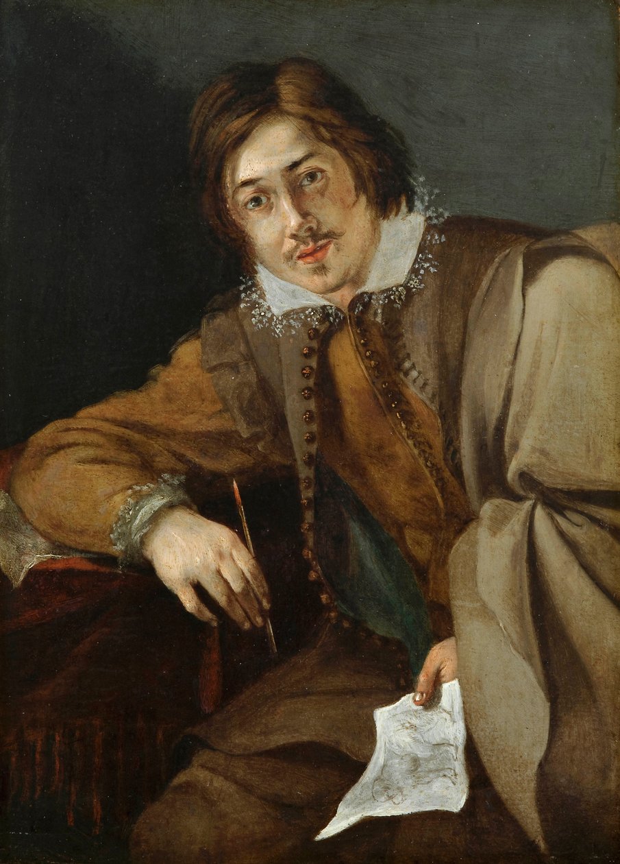 "" Autoportrét "" (Autoportrét) Malba Cornelis Hermansz Saftleven (verše 1607-1681) Olej na mědi, Rozměr 21,1x15,5 cm Fondation Custodia od Cornelis Saftleven