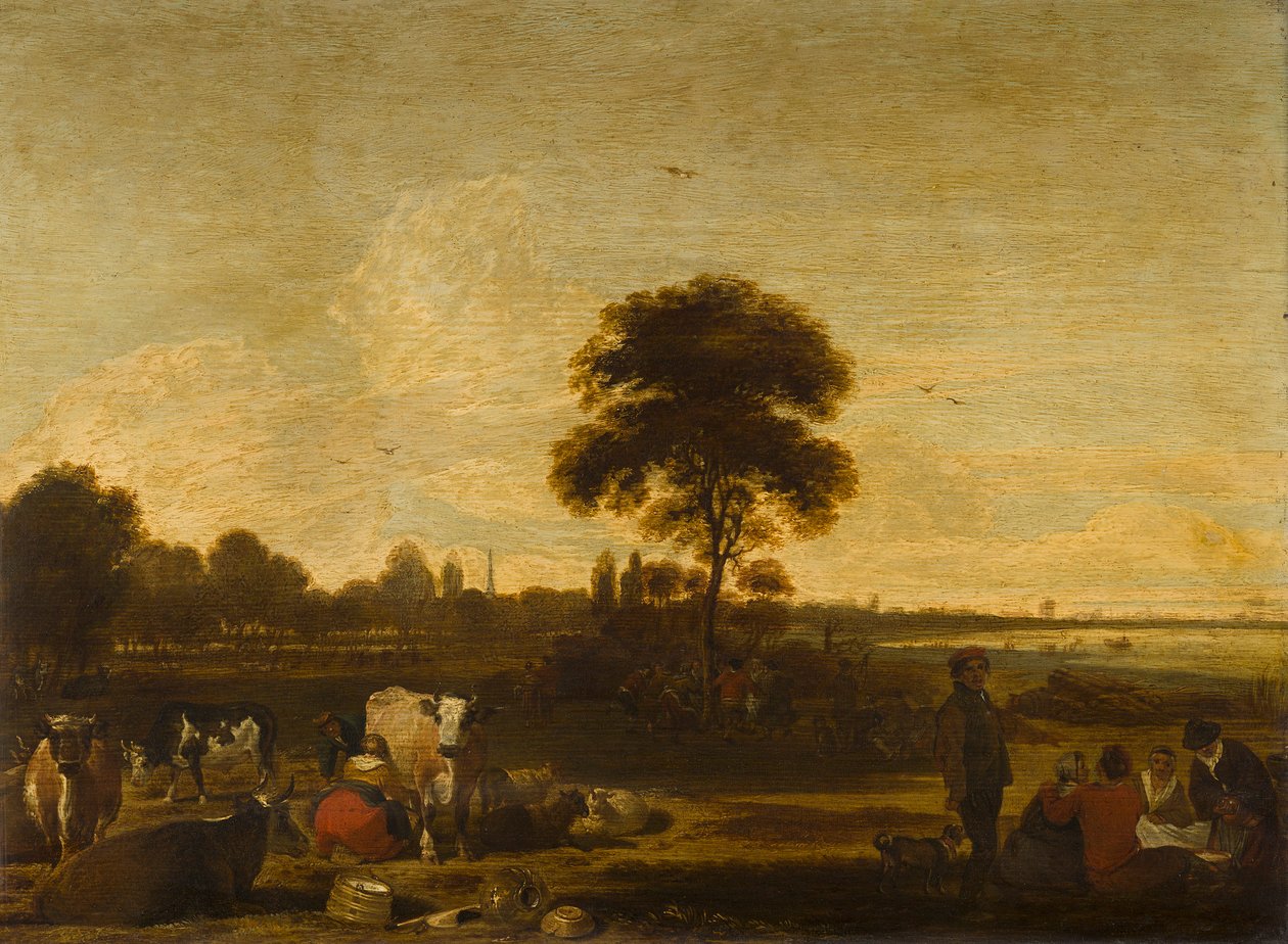 Krajina s pastýři a dobytkem od Cornelis Saftleven