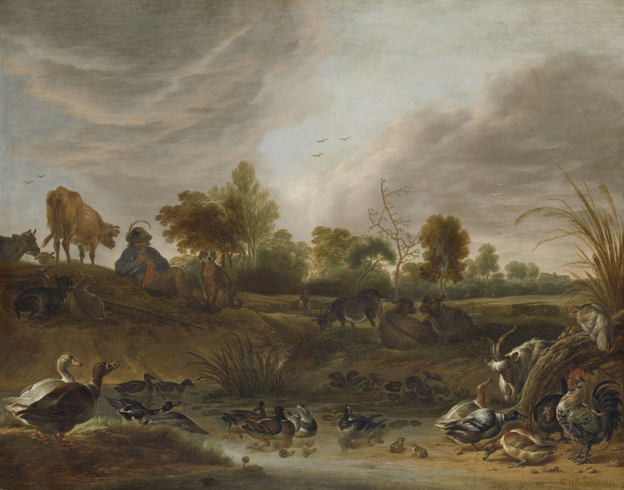 Krajina se zvířaty od Cornelis Saftleven