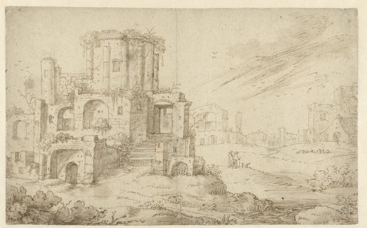 Krajina se starověkými ruinami od Cornelis Saftleven